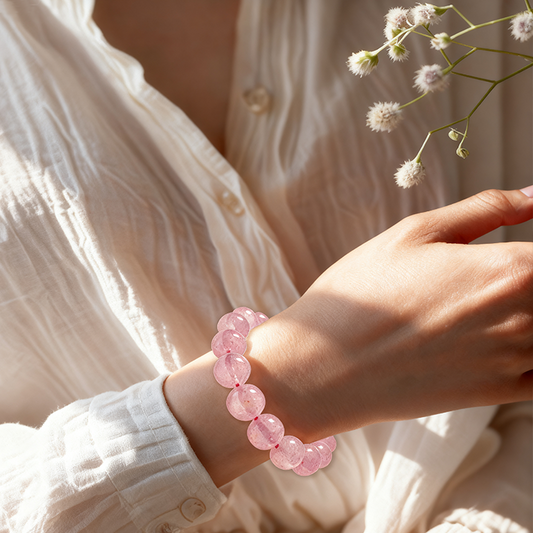 Rose Quartz Crystal Bracelet Love · Cure