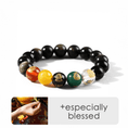 Load image into Gallery viewer, Five Wealth Gods Prosperity Bracelet – Black & Red Agate