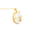 Load image into Gallery viewer, Cat Jade and Gold Pendant Necklace