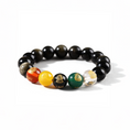 Load image into Gallery viewer, Five Wealth Gods Prosperity Bracelet – Black & Red Agate