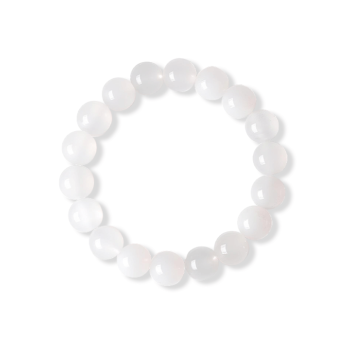 Mahasthamaprapta Strength & Clarity White Chalcedony Bracelet