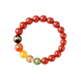 Load image into Gallery viewer, Five Wealth Gods Prosperity Bracelet – Black & Red Agate
